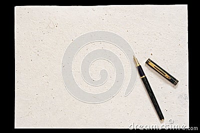 Pen and old paper Stock Photo