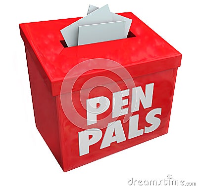 Pen Pals Words Mail Box Deliver Far Long Distance Correspondence Stock Photo