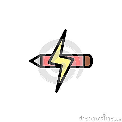 Pen, power, innovation icon. Simple color with outline vector elements of innovations icons for ui and ux, website or mobile Stock Photo