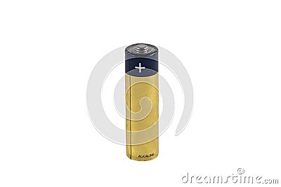 Pen rechargeable battery. Alkaline AA-size batteries on white background Stock Photo