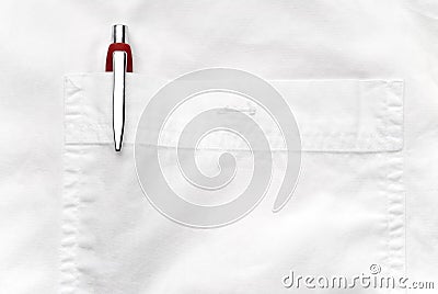 Pen in a shirt pocket Stock Photo