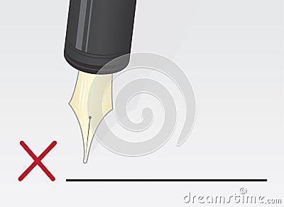 Pen Signature X Vector Illustration