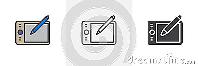 Pen tablet digitizer icon Vector Illustration