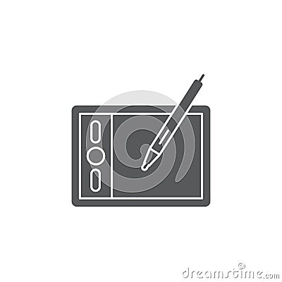 Pen tablet digitizer vector icon, isolated on white background Vector Illustration