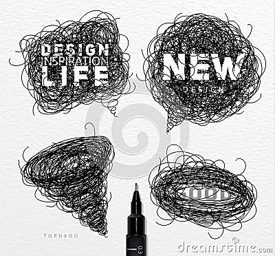 Pen tangle elements Stock Photo