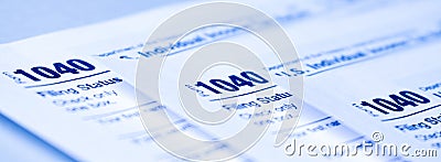 Pen on tax form 1040. Business concept. April 2021 Editorial Stock Photo