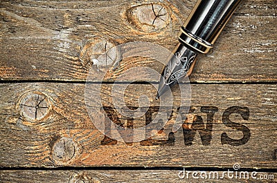 Pen and word News Stock Photo