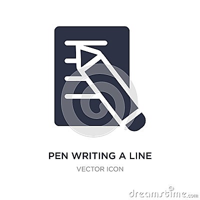 pen writing a line icon on white background. Simple element illustration from UI concept Vector Illustration