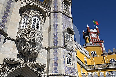 Pena National Palace at Sintra near Lisbon in Portugal Editorial Stock Photo