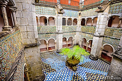 Pena Palace Courtyard Editorial Stock Photo