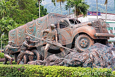 Chinese Relief Memorial in Penang, George Town, Malaysia. Editorial Stock Photo