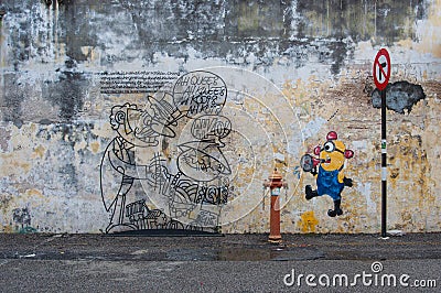 Penang street Editorial Stock Photo