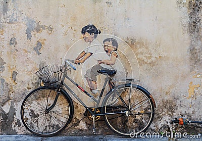 Penang wall artwork Editorial Stock Photo