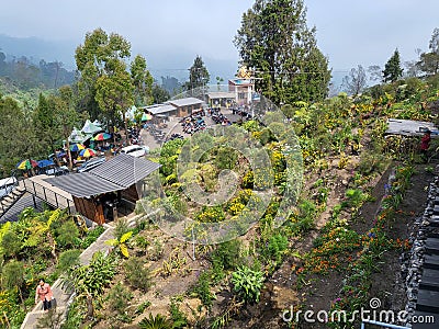 Penanjakan taken from Cafe Bromo HILLSIDE Malang, Indonesia -Bromo Hillside Stock Photo