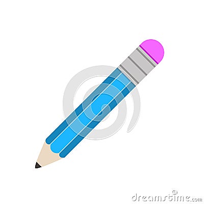 Pencil flat icon pencil write isolated icon Vector Illustration