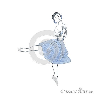 Pencil ballerina Giselle Vector Illustration