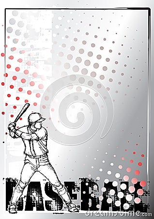 Pencil baseball poster background 2 Vector Illustration