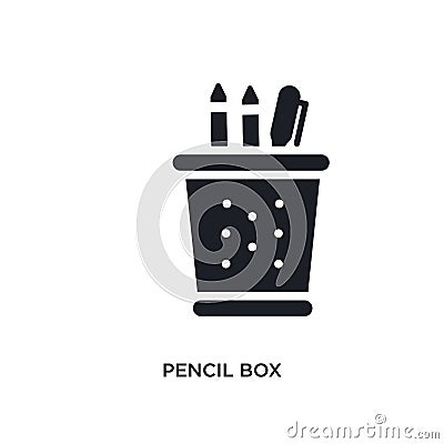 pencil box isolated icon. simple element illustration from e-learning and education concept icons. pencil box editable logo sign Vector Illustration