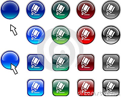 Pencil buttons. Vector Illustration