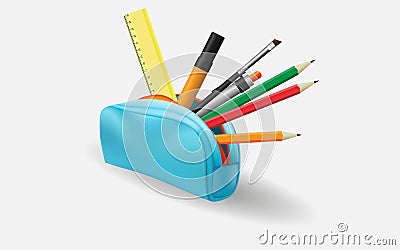 Pencil case Vector Illustration