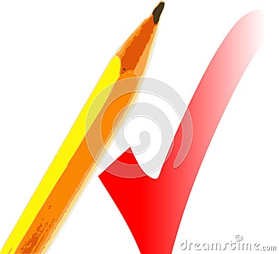 Pencil and check Vector Illustration