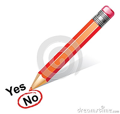 Pencil choosing no Vector Illustration