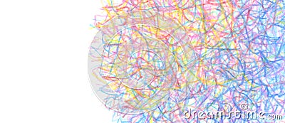 Pencil color scribble circle on white background Stock Photo