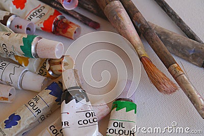 Pencil colour painting drawing Artist Tools art Stock Photo