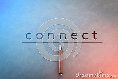 Pencil and connect word Stock Photo