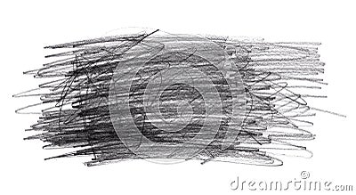 Pencil doodle scribbles isolated on white background Stock Photo