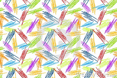 Pencil Doodles Seamless Rainbow Background Stock Photo