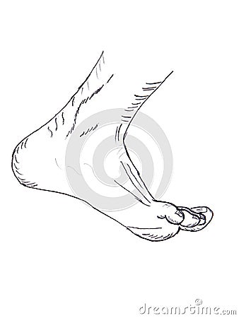 Pencil Drawing. Human Leg Stock Images - Image: 29085954