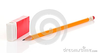 Pencil and eraser Stock Photo