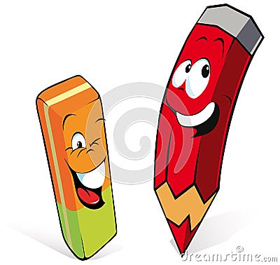 Pencil with eraser Vector Illustration