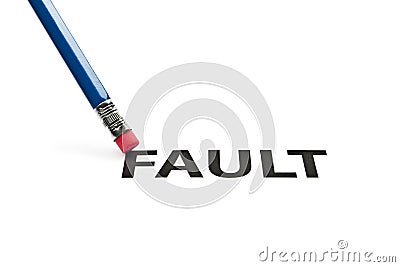 Eraser and fault concept Stock Photo