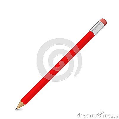 Pencil with eraser Cartoon Illustration