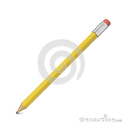 Pencil with eraser Cartoon Illustration