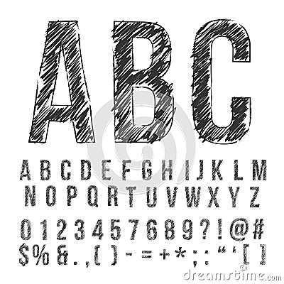 Pencil font Vector Illustration