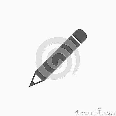 Pencil icon, write, pen, plot, trace, describe Vector Illustration