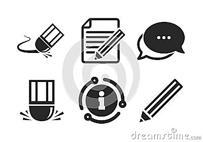 Pencil icon. Edit document file. Eraser sign. Vector Vector Illustration