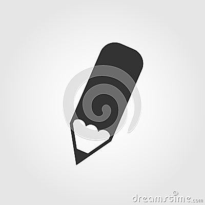 Pencil icon, flat design Vector Illustration