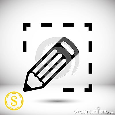 Pencil icon stock vector illustration flat design Vector Illustration