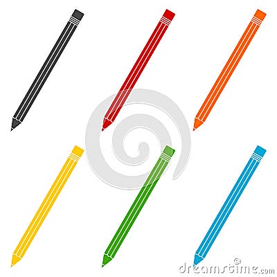 Pencil icons set Vector Illustration