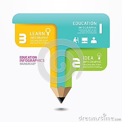Pencil Infographic Design Minimal style template. Vector Illustration