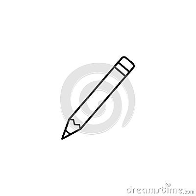 Pencil line icon, education and school element Vector Illustration