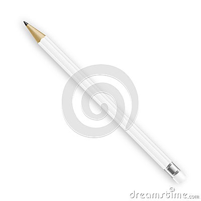 Pencil mockup. Realistic white blank brand template Vector Illustration