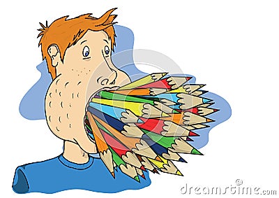 Pencil mouth Vector Illustration