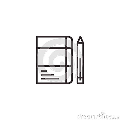 Pencil and Notebook, Stationary Vector Icon, Pixel perfect Eps10. Office Symbol Vector Illustration