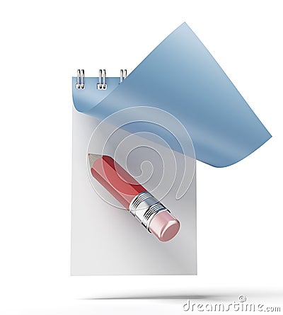 Pencil and notepad icon Stock Photo