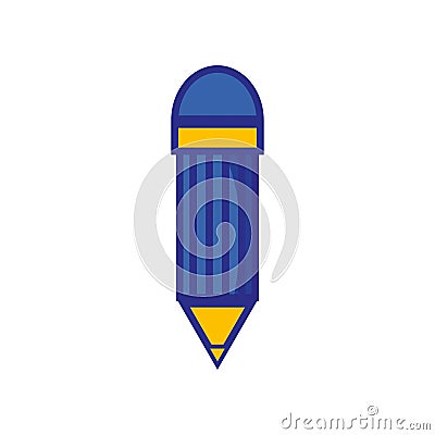 Pencil object with eraser to drawing design Vector Illustration